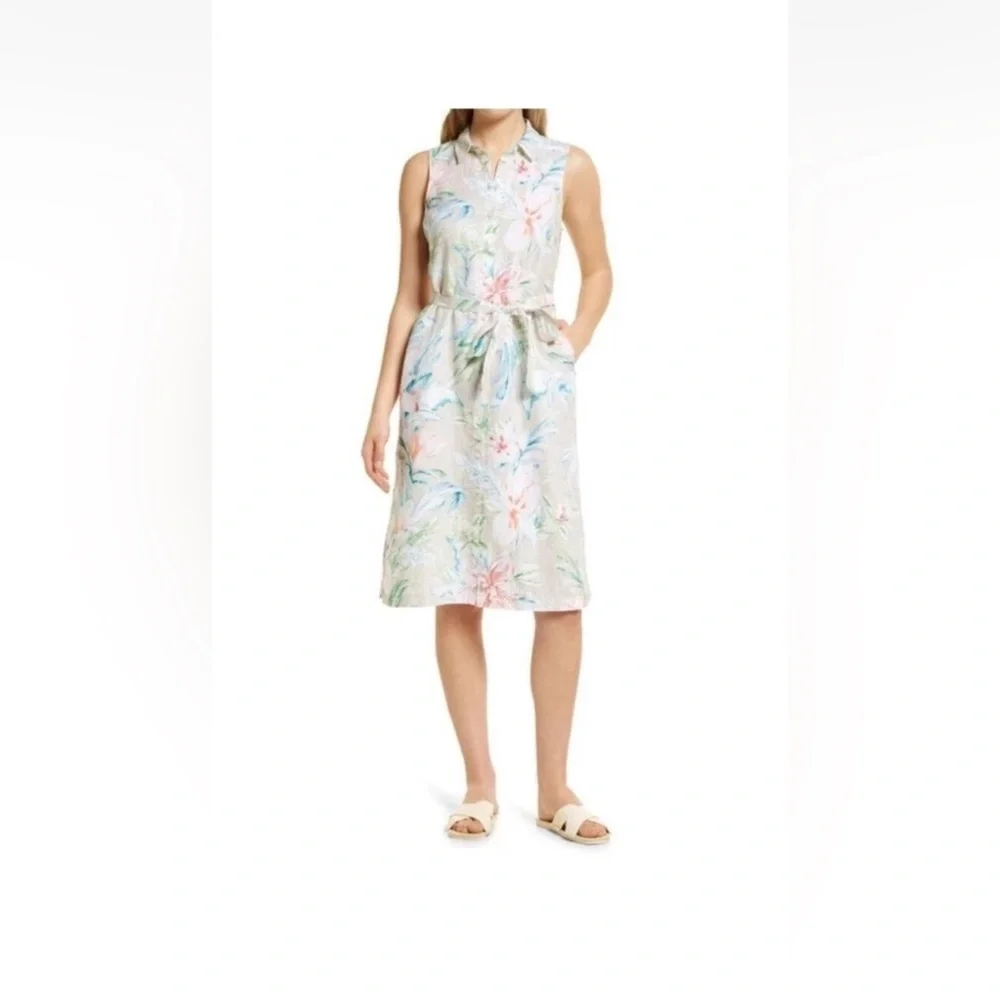 Tommy Bahama Green A-Line Midi Dress for Weddings